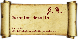 Jakatics Metella névjegykártya